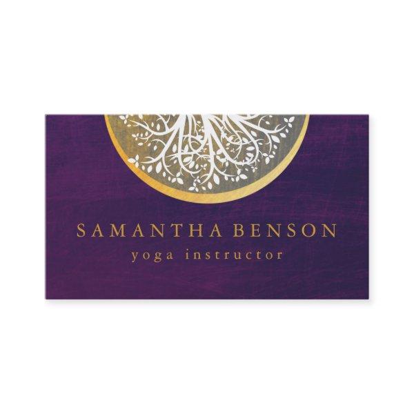 Elegant Gold Watercolor Tree Yoga and Meditation B
