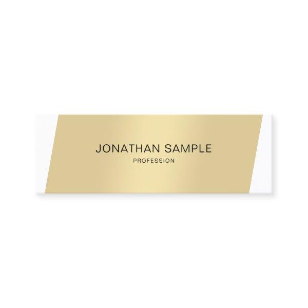 Elegant Gold White Minimalist Modern Professional Mini