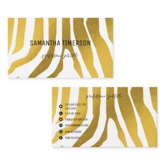 Elegant Gold Zebra Stripes Modern Professional
