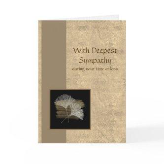 Elegant Golden Ginkgo Deepest Sympathy Card