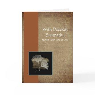 Elegant Golden Ginkgo Deepest Sympathy Card