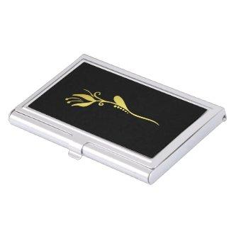 Elegant Golden Tulip Flower on Dark Black  Case