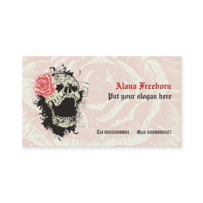Elegant gothic grunge skull and red rose custom