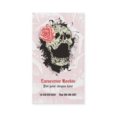 Elegant gothic grunge skull & red rose custom