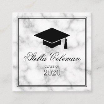Elegant graduate graduation marble name card