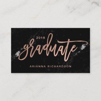 Elegant Graduate | Marble Photo Insert Name Card
