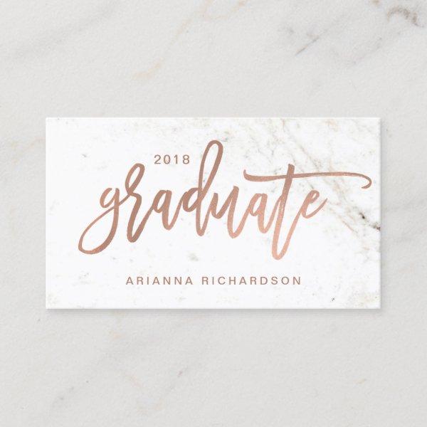 Elegant Graduate | Marble Photo Insert Name Card