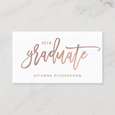 Elegant Graduate Rose Gold Photo Insert Name Card