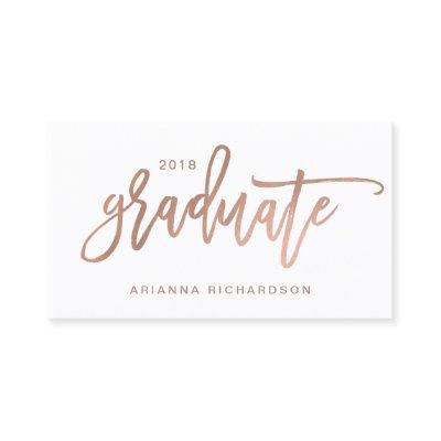 Elegant Graduate Rose Gold Photo Insert Name Card