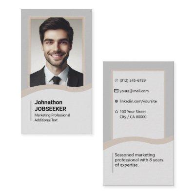 Elegant Gray Classic Job Seeker Minimal Plain Grey