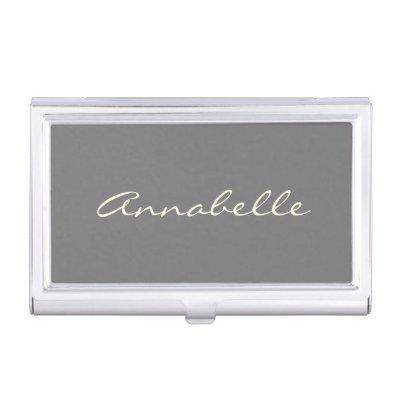Elegant Gray Handwritten Script Name Custom Chic  Case