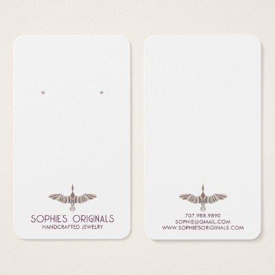 Elegant Gray Lavender Flying Bird Earring Display