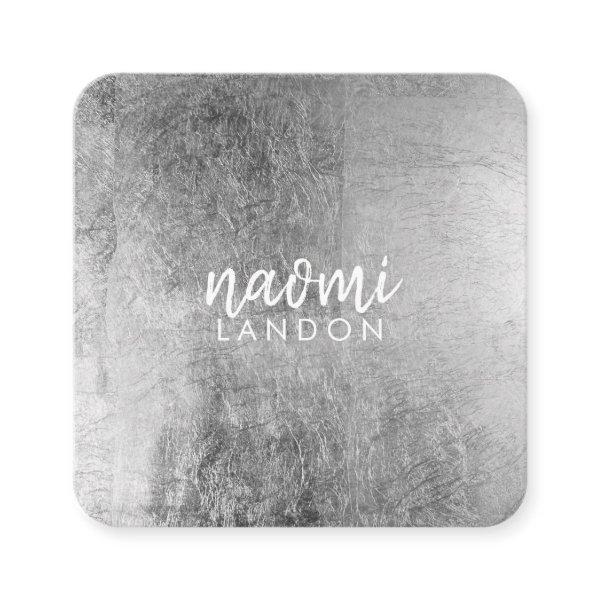 Elegant gray silver modern square minimalist white square