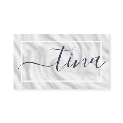 Elegant Gray White Calligraphy Name Signature Chic