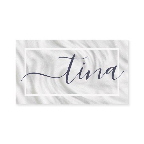 Elegant Gray White Calligraphy Name Signature Chic