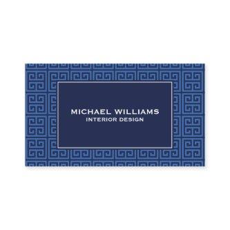 Elegant Greek Key Pattern in Blue/Dark Blue