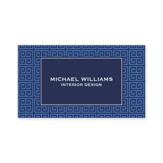 Elegant Greek Key Pattern in Blue/Dark Blue