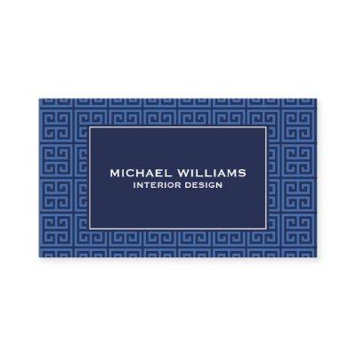 Elegant Greek Key Pattern in Blue/Dark Blue