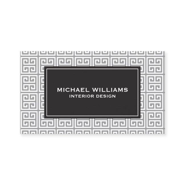 Elegant Greek Key Pattern in Gray/White