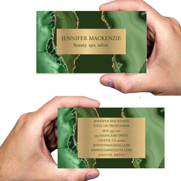 Elegant Green and Gold Agate Luxury