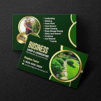Elegant Green Gold Lawncare Landscaping Service