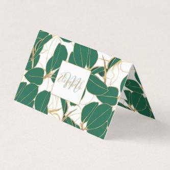 Elegant Green Gold Rubber Plant Foliage  design