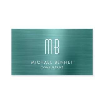 Elegant Green Metallic Monogram Consultant