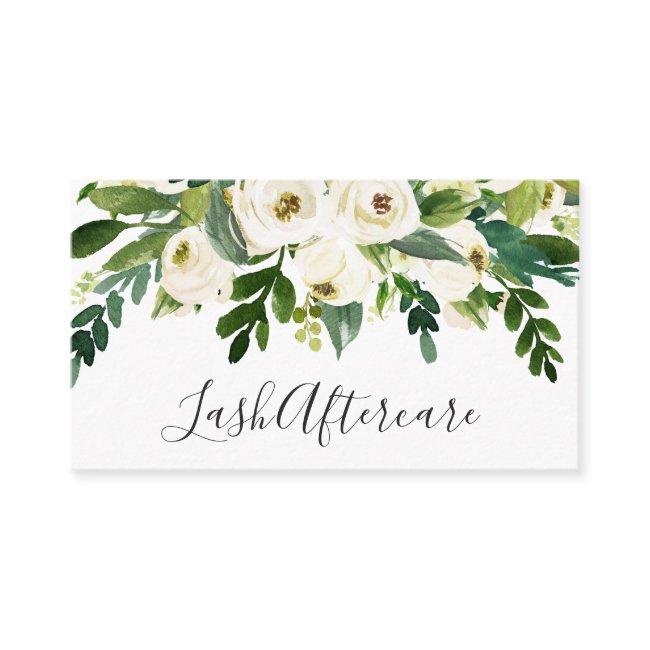 Elegant Greenery White Floral Aftercare Lashes