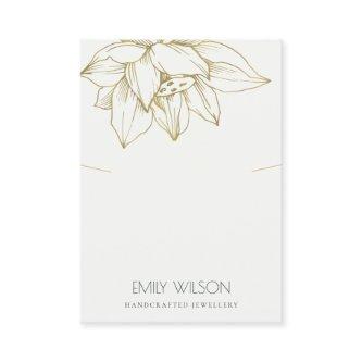 ELEGANT GREY GOLD LOTUS SIMPLE NECKLACE DISPLAY