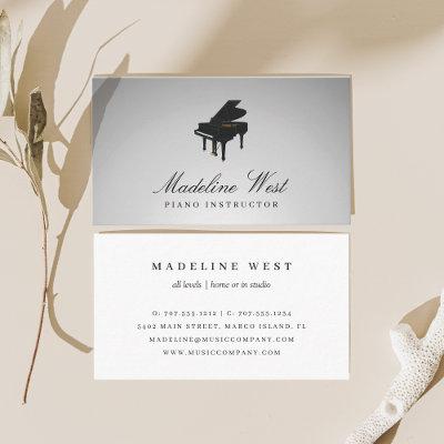 Elegant Grey Piano Instructor Music Teacher