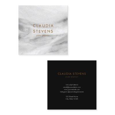 Elegant Grey White Black Watercolor Marble Pattern Square