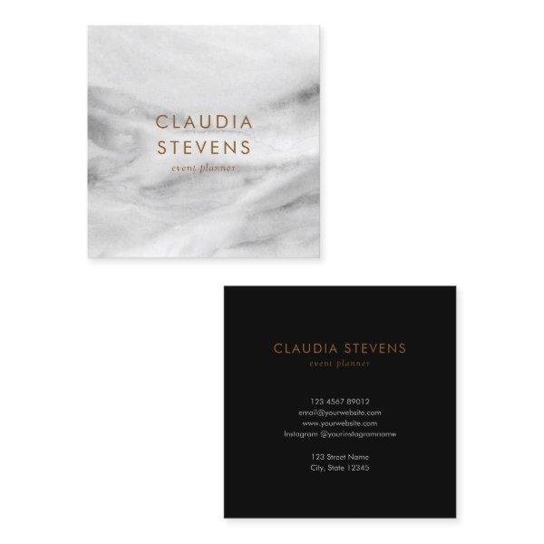 Elegant Grey White Black Watercolor Marble Pattern Square