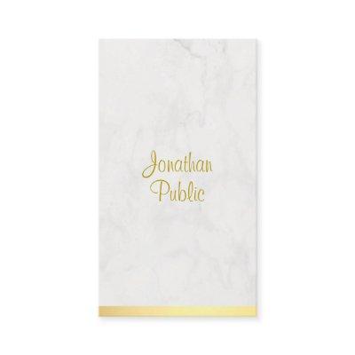 Elegant Hand Script Name Gold Marble Modern