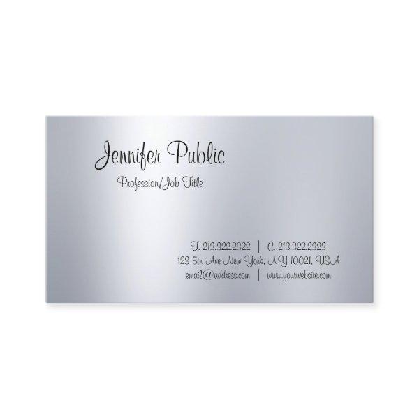 Elegant Handwritten Script Silver Look Minimalist