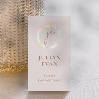 Elegant Holographic Luxe Beige