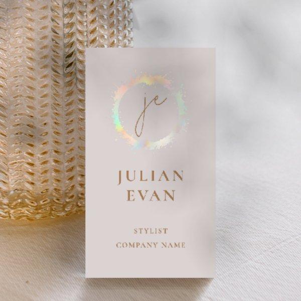 Elegant Holographic Luxe Beige