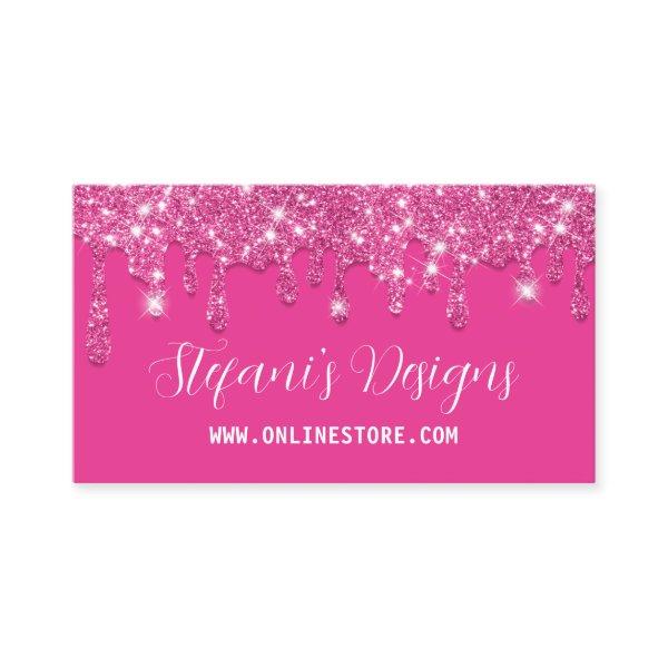 Elegant Hot Pink Faux glitter Drips Online Store