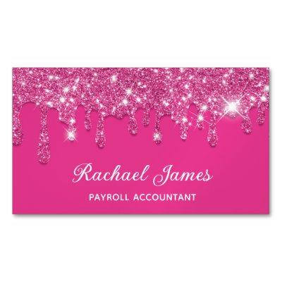 Elegant Hot Pink Faux glitter Drips Online Store  Magnet