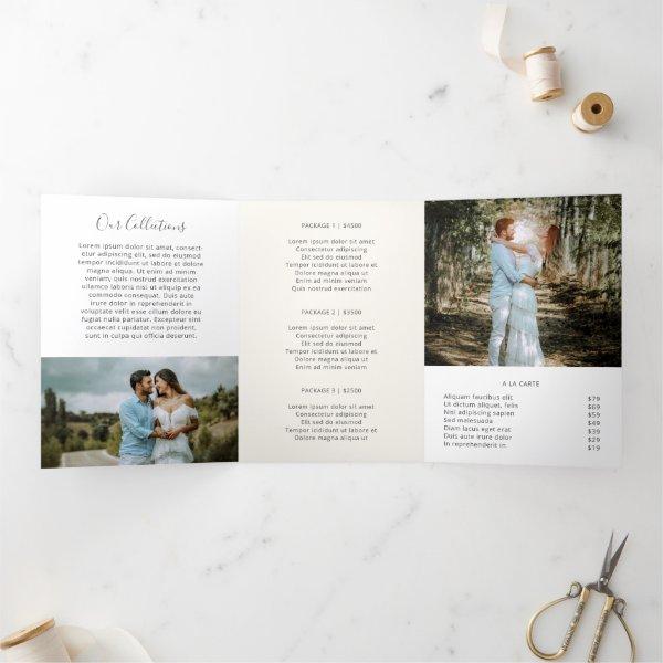 Elegant Ivory Photo Photography Trifold Brochure