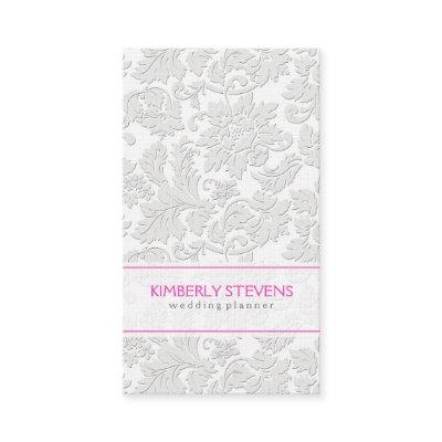 Elegant Ivory White Floral Damasks Embossed Effect
