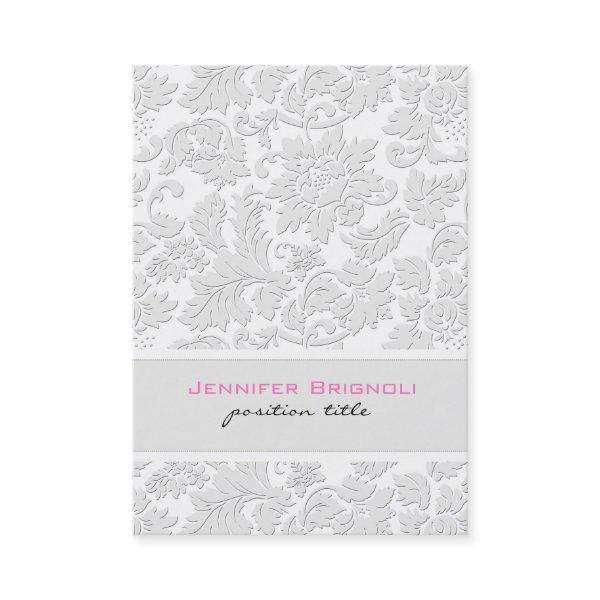 Elegant Ivory White Floral Damasks Embossed Effect