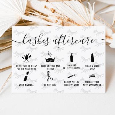 Elegant lashes aftercare black white illustration