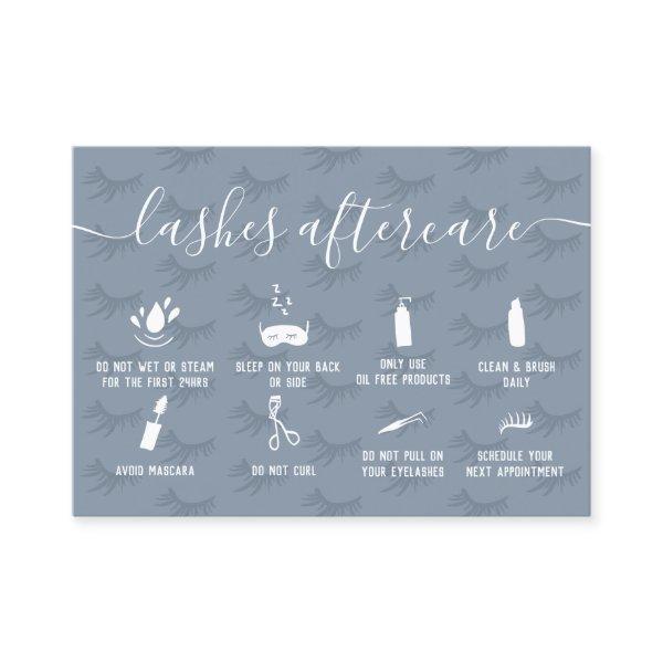 Elegant lashes aftercare dusty blue illustrations