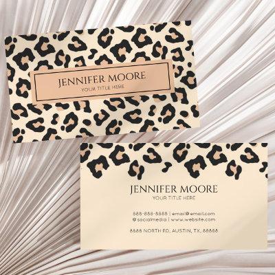Elegant Leopard Cheetah Print Brown Black Custom