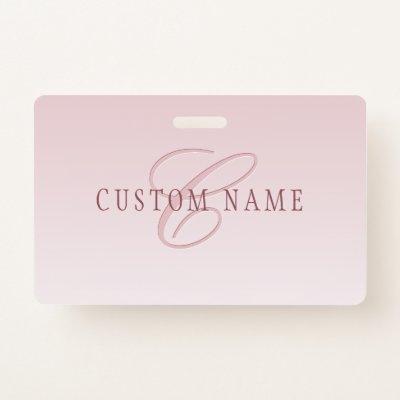 Elegant Lettering & Monogram | Rose Ombre Badge