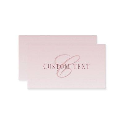 Elegant Lettering & Monogram | Rose Ombre Enclosure Card
