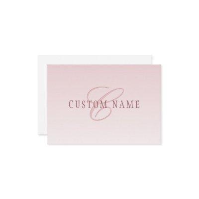 Elegant Lettering & Monogram | Rose Ombre Note Card