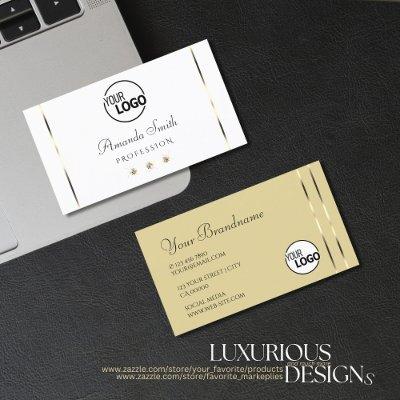 Elegant Light Beige and White Diamonds add Logo
