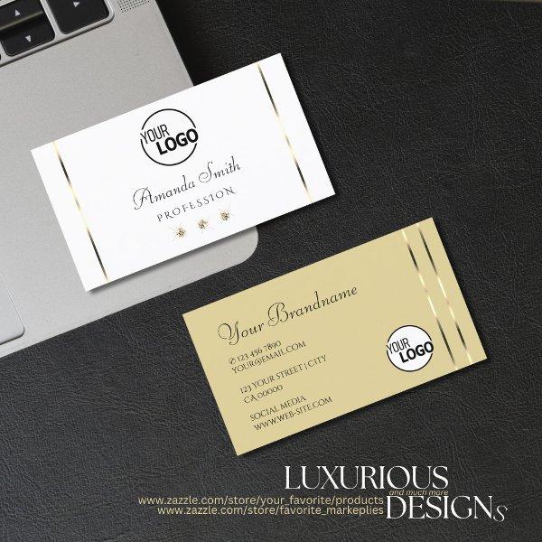 Elegant Light Beige and White Diamonds add Logo