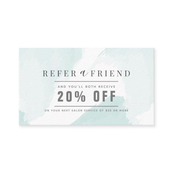 Elegant Light Blue Watercolor Salon Referral